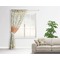Swirly Floral Sheer Curtain With Window and Rod - in Room Matching Pillow
