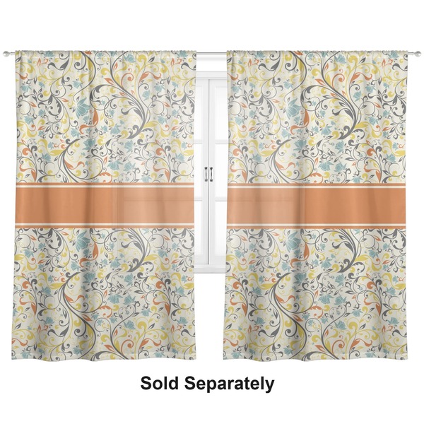 Swirly Floral Sheer Curtains