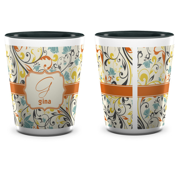 Swirly Floral Shot Glass - Two Tone - APPROVAL