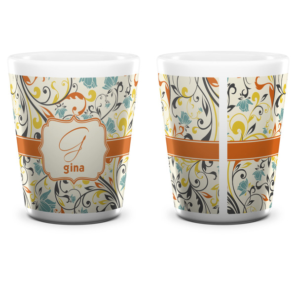 Swirly Floral Shot Glass - White - APPROVAL