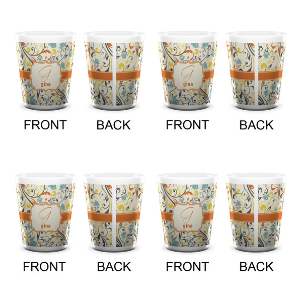 Swirly Floral Shot Glass - White - Set of 4 - APPROVAL