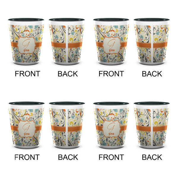 Swirly Floral Shot Glassess - Two Tone - Set of 4 - APPROVAL