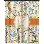 Swirly Floral Extra Long Shower Curtain - 70"x84" (Personalized)