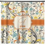 Swirly Floral Shower Curtain - Custom Size (Personalized)