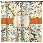 Swirly Floral Shower Curtain (Personalized)
