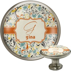 Swirly Floral Cabinet Knob (Personalized)