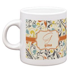 Swirly Floral Espresso Cup (Personalized)