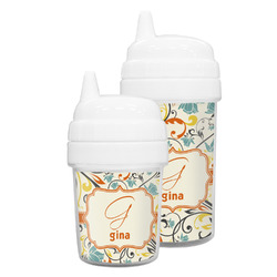 Swirly Floral Sippy Cup (Personalized)