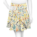 Swirly Floral Skater Skirt - Large