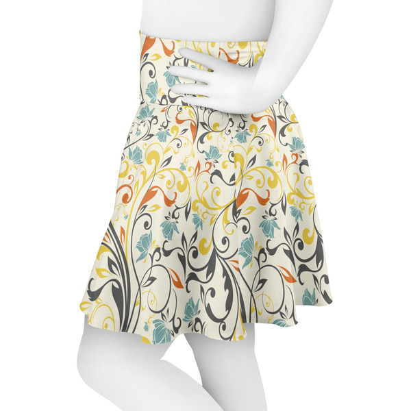Swirly Floral Skater Skirt - Side