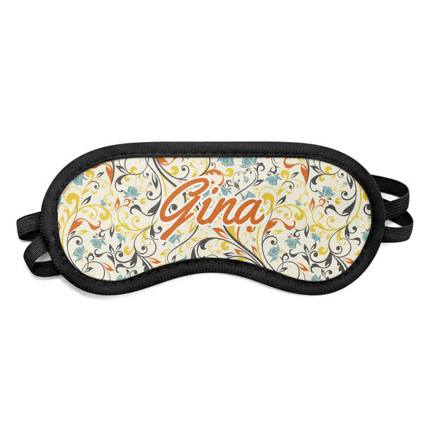 Custom Swirly Floral Sleeping Eye Mask - Small (Personalized)