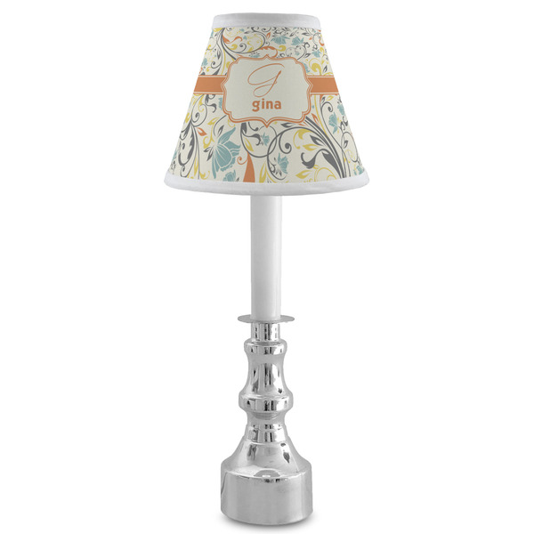 Swirly Floral Small Chandelier Lamp - LIFESTYLE (on candle stick)