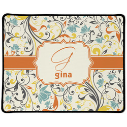 Swirly Floral Large Gaming Mouse Pad - 12.5" x 10" (Personalized)