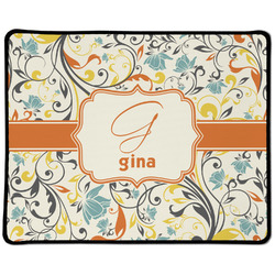 Swirly Floral Large Gaming Mouse Pad - 12.5" x 10" (Personalized)
