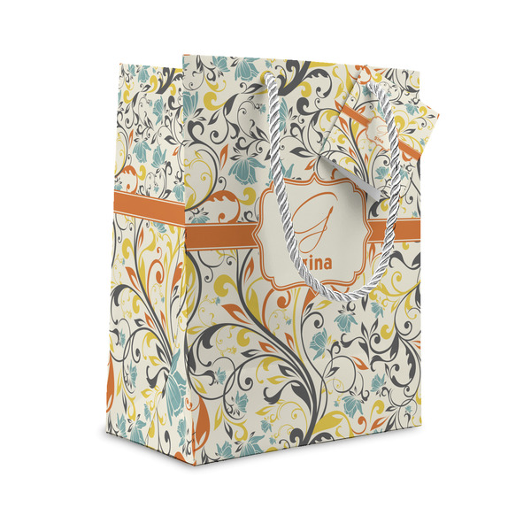 Custom Swirly Floral Gift Bag (Personalized)
