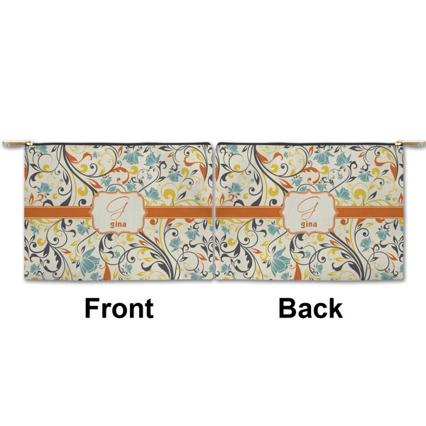 Swirly Floral Small Zipper Pouch Approval (Front and Back)