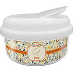 Swirly Floral Snack Container (Personalized)