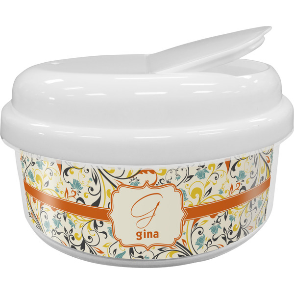 Custom Swirly Floral Snack Container (Personalized)