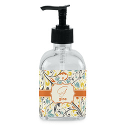 Swirly Floral Glass Soap & Lotion Bottle - Single Bottle (Personalized)