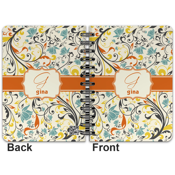 Swirly Floral Spiral Journal 5 x 7 - Apvl