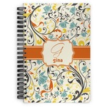 Swirly Floral Spiral Notebook (Personalized)