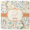 Swirly Floral Square Coaster Rubber Back - Single