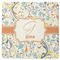 Swirly Floral Square Rubber Backed Coaster (Personalized)