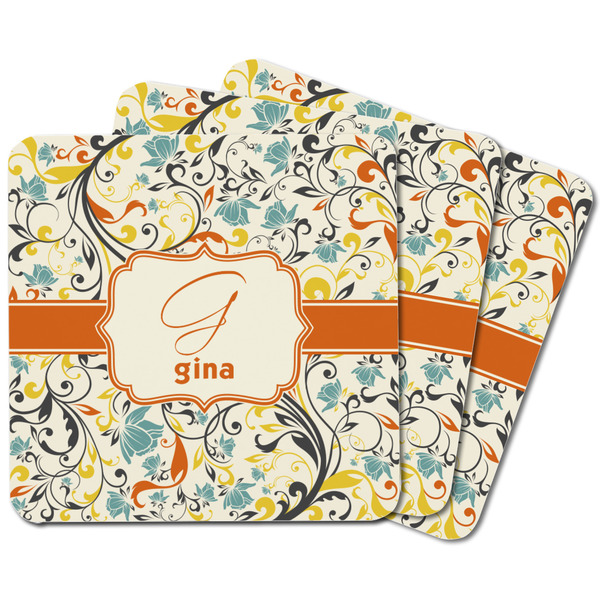 Swirly Floral Square Fridge Magnet - MAIN