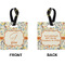 Swirly Floral Square Luggage Tag (Front + Back)