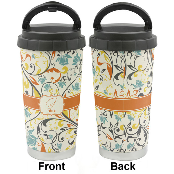 Swirly Floral Stainless Steel Travel Cup - Apvl