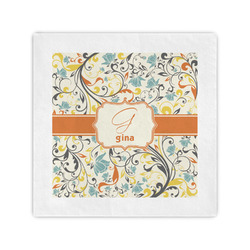 Swirly Floral Cocktail Napkins (Personalized)
