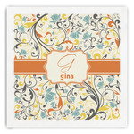 Swirly Floral Paper Dinner Napkins (Personalized)
