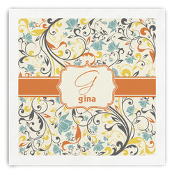 Swirly Floral Paper Dinner Napkins (Personalized)