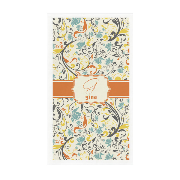 Custom Swirly Floral Guest Towels - Full Color - Standard (Personalized)