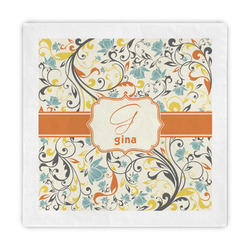Swirly Floral Decorative Paper Napkins (Personalized)