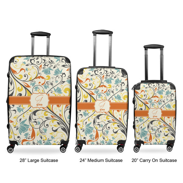 Swirly Floral Suitcase Set 1 - APPROVAL