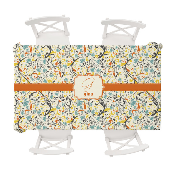 Custom Swirly Floral Tablecloth - 58"x102" (Personalized)
