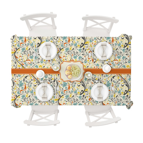 Swirly Floral Tablecloths (58"x102") - TOP VIEW