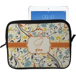 Swirly Floral Tablet Case / Sleeve - Large (Personalized)