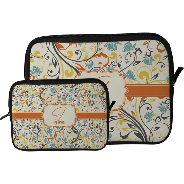 Swirly Floral Tablet Sleeve (Size Comparison)