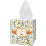 Swirly Floral Tissue Box Cover (Personalized)
