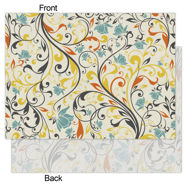 Swirly Floral Tissue Paper - Heavyweight - Large - Front & Back