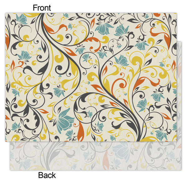 Swirly Floral Tissue Paper - Heavyweight - Medium - Front & Back