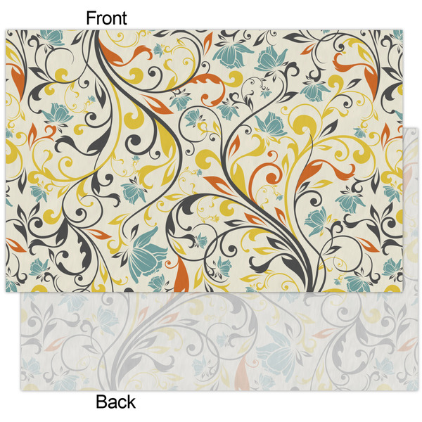 Swirly Floral Tissue Paper - Heavyweight - XL - Front & Back