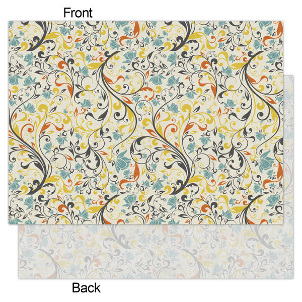 Swirly Floral Tissue Paper - Lightweight - Large - Front & Back