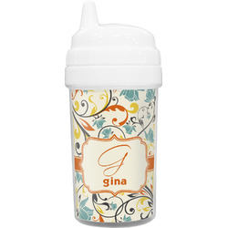 Swirly Floral Sippy Cup (Personalized)