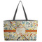 Swirly Floral Beach Totes Bag - w/ Black Handles (Personalized)