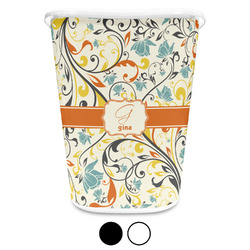 Swirly Floral Waste Basket (Personalized)