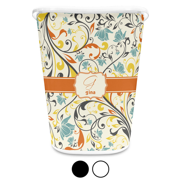 Swirly Floral Trash Can Aggregate
