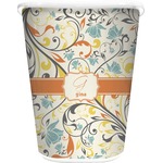 Swirly Floral Waste Basket (Personalized)